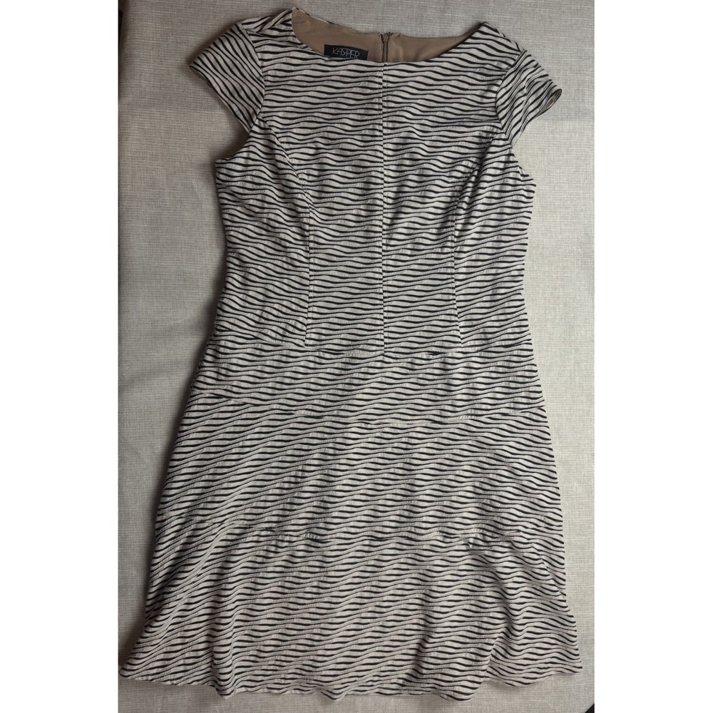 Kasper Dress Womens 16 Zebra Print Tan Black Fit Flare Cap‎ Sleeve Career